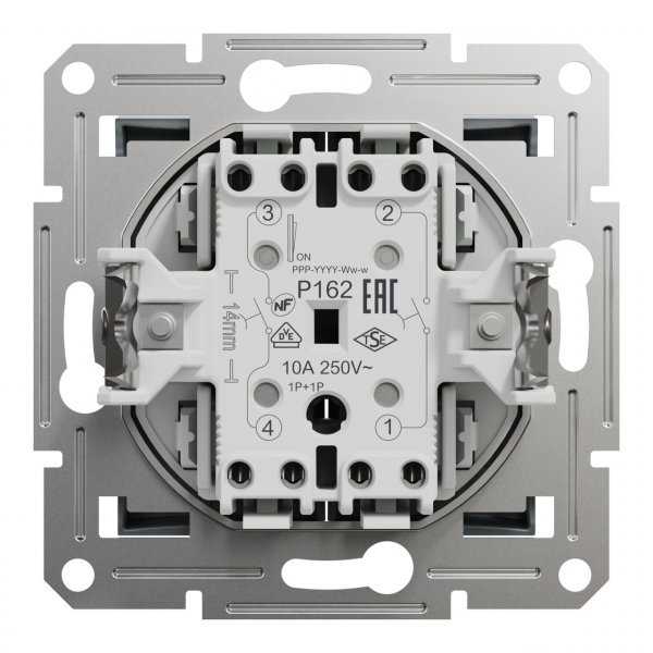 EPH1100162 Кнопковий вимикач двоклавішний сталь Asfora Schneider Electric