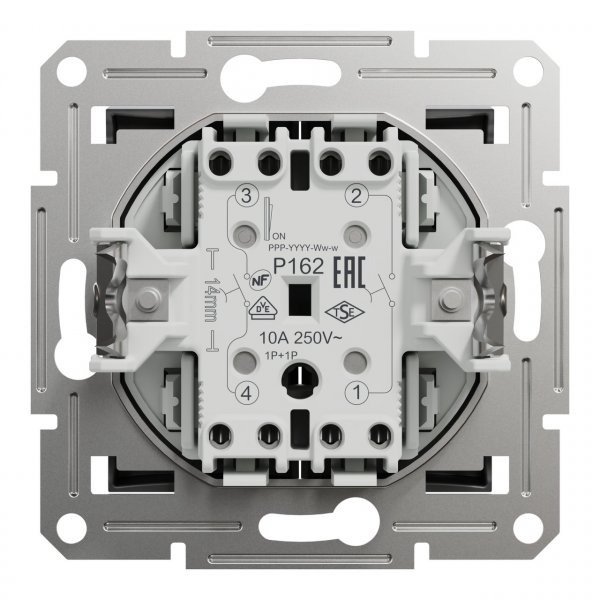 EPH1100171 Двухклавишный кнопочный выключатель антрацит Asfora Schneider Electric