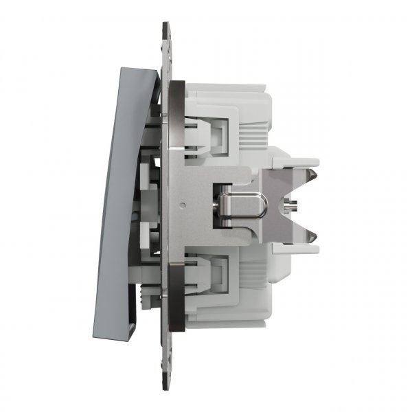EPH1400162 Выключатель одноклавишный с подсветкой сталь Asfora Schneider Electric