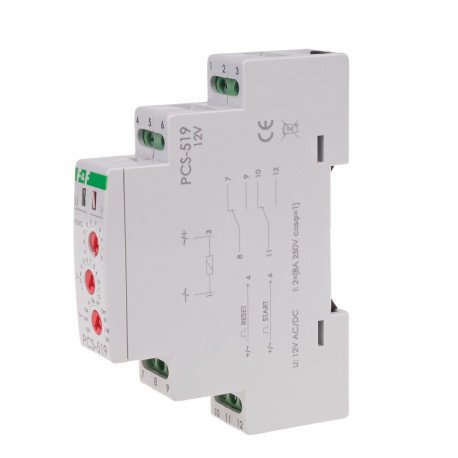 Реле часу PCS-519-12V 2×8A 11÷14В AC/DC F&F
