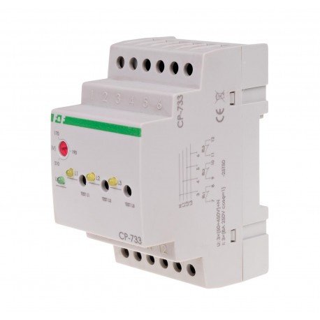 Реле напряжения CP-733 3х16А F&F