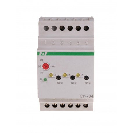 Реле контроля напряжения CP-734 3*63А F&F