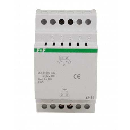 Блок питания ZI-11 8÷28V AC / 12÷37V DC 3A OUT 5V DC 110% F&F