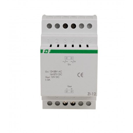 Импульсный стабилизатор ZI-12 12÷28V AC / 16÷37V DC 3A OUT 12V DC 110% F&F