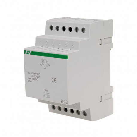 Импульсный стабилизатор ZI-12 12÷28V AC / 16÷37V DC 3A OUT 12V DC 110% F&F