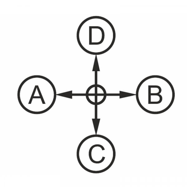 Кнопка-маніпулятор PB2-А24, з повертанням на 4 напрямки, Ø22mm, 4NO ElectrO