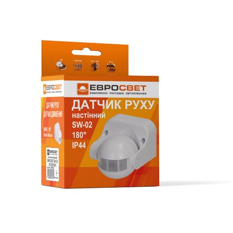 Датчик движения настенный ЕВРОСВЕТ SW-02 180° Белый 000057256
