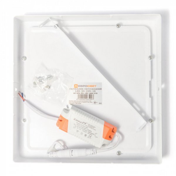Світильник точковий накладний ЕВРОСВЕТ 18Вт квадрат LED-SS-225-18 4200К 000039187