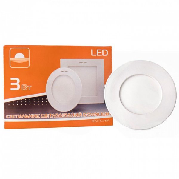 Світильник точковий врізний ЕВРОСВЕТ 3Вт коло LED-R-90-3 4200К 000039169