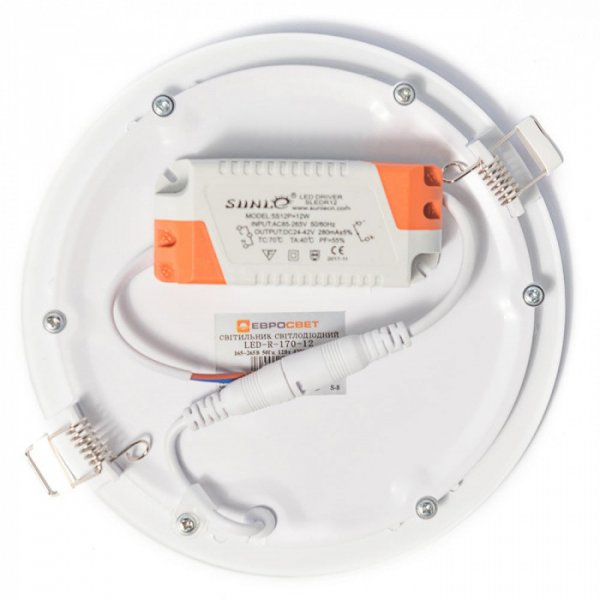 Светильник точечный врезной ЕВРОСВЕТ 12Вт круг LED-R-170-12 4200К 000039180