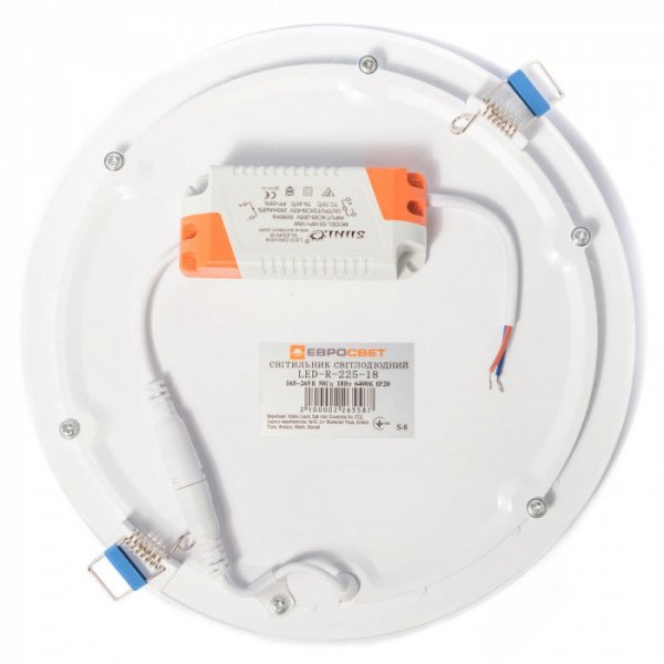 Светильник точечный врезной ЕВРОСВЕТ 18Вт круг LED-R-225-18 6400К 000038838