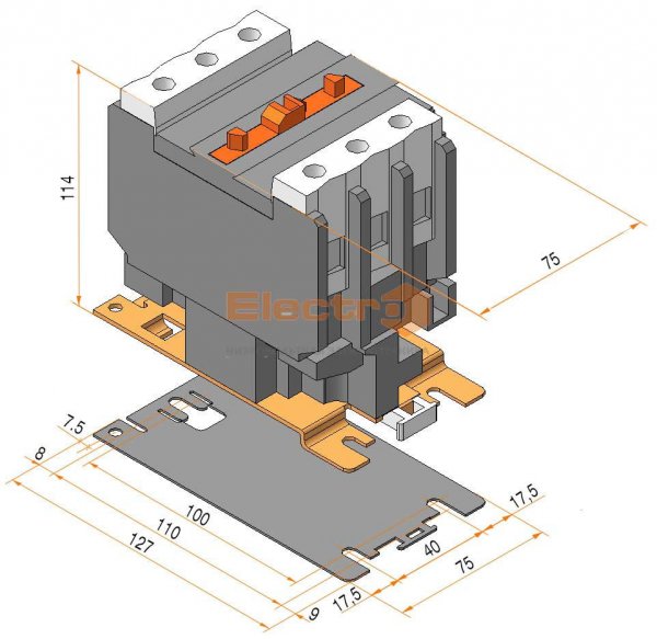 Пускач ПМЛо-1 50А котушка 110В 1NО+1NC АС3 Electro