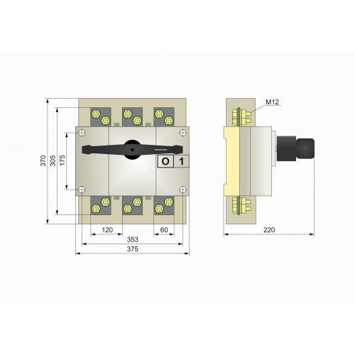 Выключатель нагрузки разрывной ВН, 3Р, 1250А, 12кВ, 400/690B Electro
