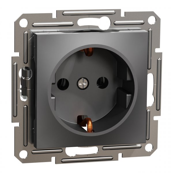 EPH2900171 Розетка с заземлением антрацит Asfora Schneider Electric
