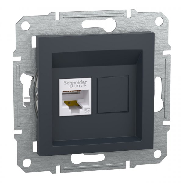 EPH4300171 Розетка комп'ютерна cat.5e UTP RJ45 антрацит Asfora Schneider Electric