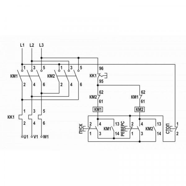 Реверсивний пускач ПМЛк-1 95А в металевій захисній оболонці БМ-33+П, IP54, Ue=230В/АС3 Electro