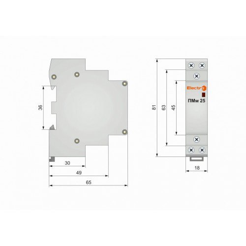 Пускатель модульный ПМм 2P 25A 2NO 230В Electro