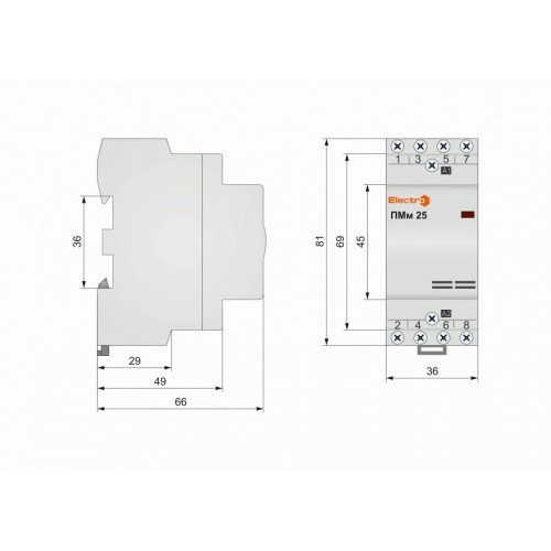 Пускач модульний ПМм 4P 25A 4NO 380В Electro