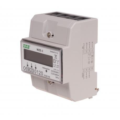 Лічильник електроенергії трифазний WZE-3 80A 3×230/400В F&F