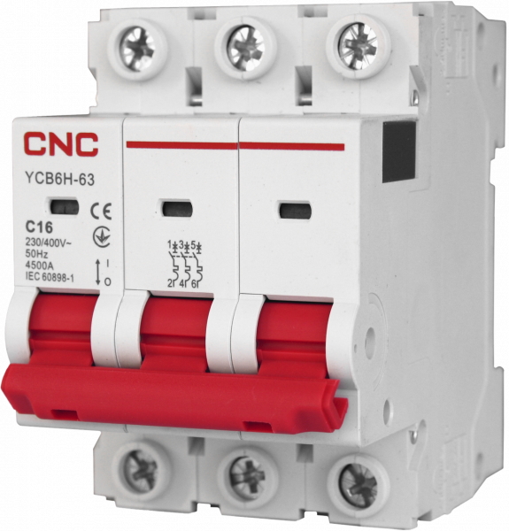Модульний автоматичний вимикач УСВ6Н-63, 3Р 25А, D, 4,5 кА, CNC