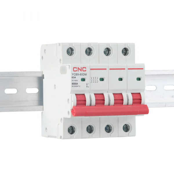 Модульный автоматический выключатель YCB9-80DM, 3Р, 4А, B, 6кА, постоянный ток, DC 500V, CNC