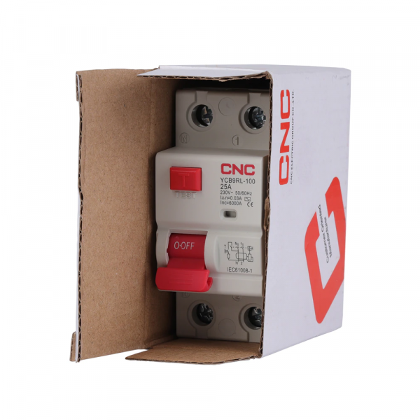 Дифференциальное реле УЗО YCB9RL-100, 16А, 1P+N, 6кА, 30мА, CNC