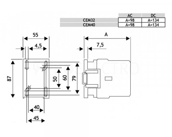 Контактор постійного стуму CEM 32.10 24V DC, 1НВ, 4646220 ETI
