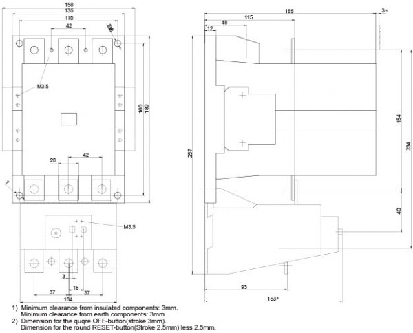 Контактор CES 205.22 (110 kW) 230V AC, 205А, 2НО+2НЗ, 4646570 ETI
