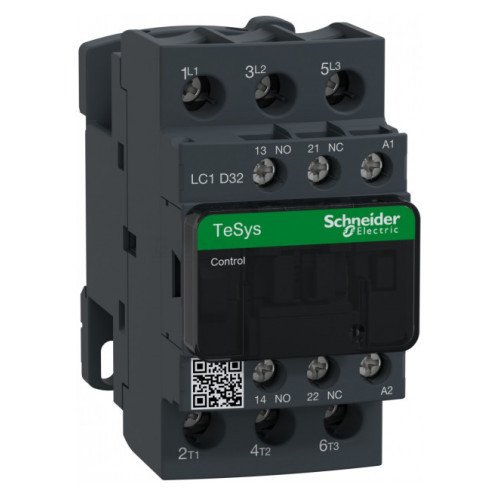 LC1D32Q7 Контактор TeSys D 3Р 32A катушка 380В 1NO+1NC Schneider