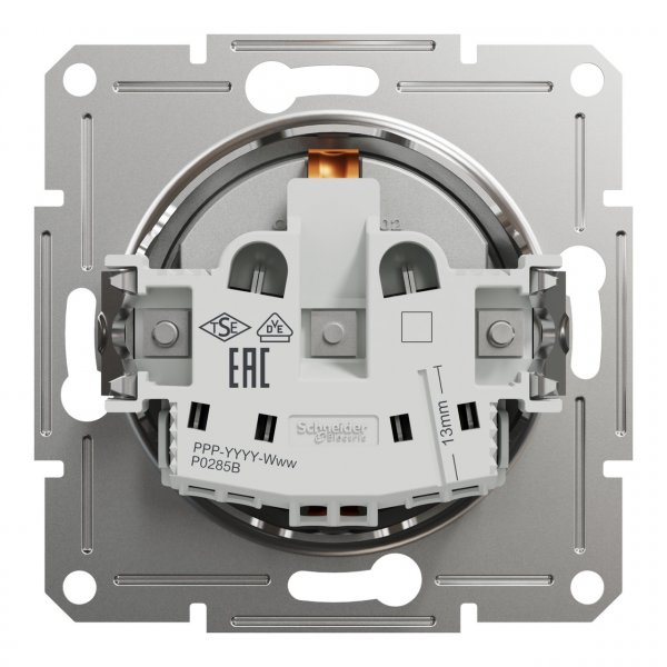 EPH2900161 Розетка с заземлением алюминий Asfora Schneider Electric