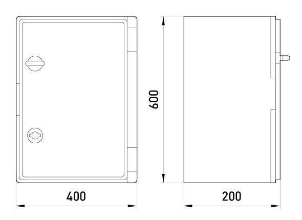 CP5005 Корпус ударопрочный с АБС-пластика e.plbox.400.600.200.blank, 400х600х200мм, IP65