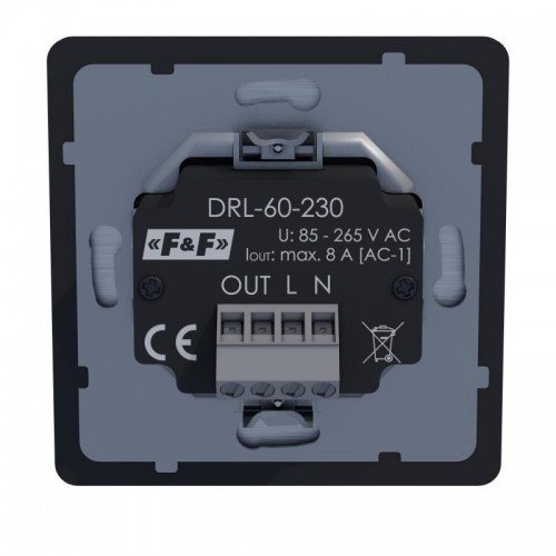 Лазерный датчик движения DRL-60-230-9, черный, 230В, F&F