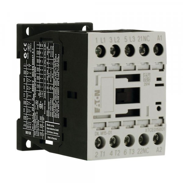 Контактор DILM15-01 (230V50HZ / 240V60HZ) 15А 230V/AC 1NC 290093 Eaton