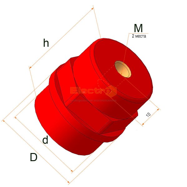 Изолятор SM 30 30x32xM8mm с болтом Electro