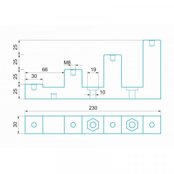 Изолятор 700A, 15кВ, 4x50mm, 31х21х14mm, Electro