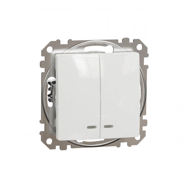 SDD111105L Двоклавішний вимикач з підсвіткою білий Sedna Design Schneider Electric