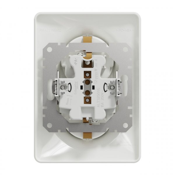 SDD311221 Подвійна розетка з заземленням, зі шторками білий Sedna Design Schneider Electric