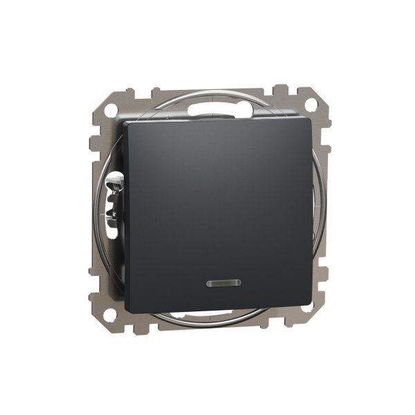SDD114101L Одноклавішний вимикач з підсвіткою чорний Sedna Design Schneider Electric