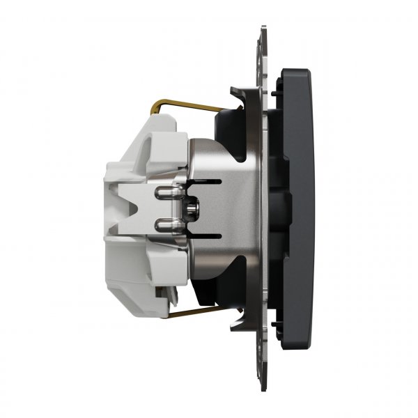 SDD114022 Розетка с заземлением и со шторками черный Sedna Design Schneider Electric