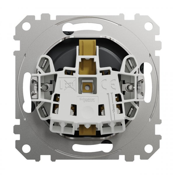 SDD114022 Розетка с заземлением и со шторками черный Sedna Design Schneider Electric