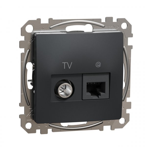SDD114469T Розетка RJ45 категорія 6 UTP -TV чорний Sedna Design Schneider Electric