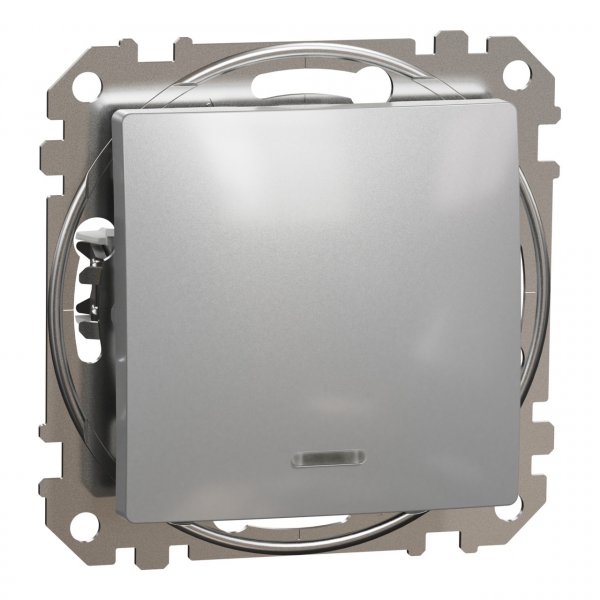 SDD113106L Одноклавишный переключатель с подсветкой алюминий Sedna Design Schneider Electric
