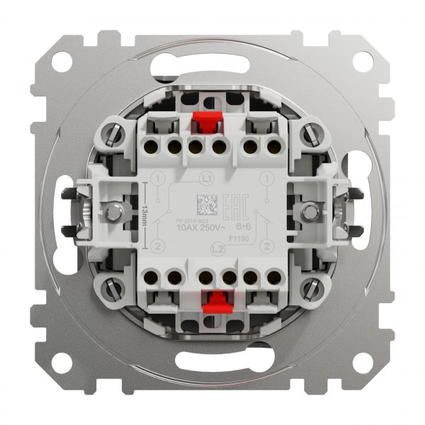 SDD113108 Двухклавишный переключатель алюминий Sedna Design Schneider Electric