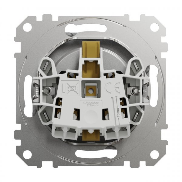 SDD113022 Розетка з заземлення та зі шторками алюміній Sedna Design Schneider Electric