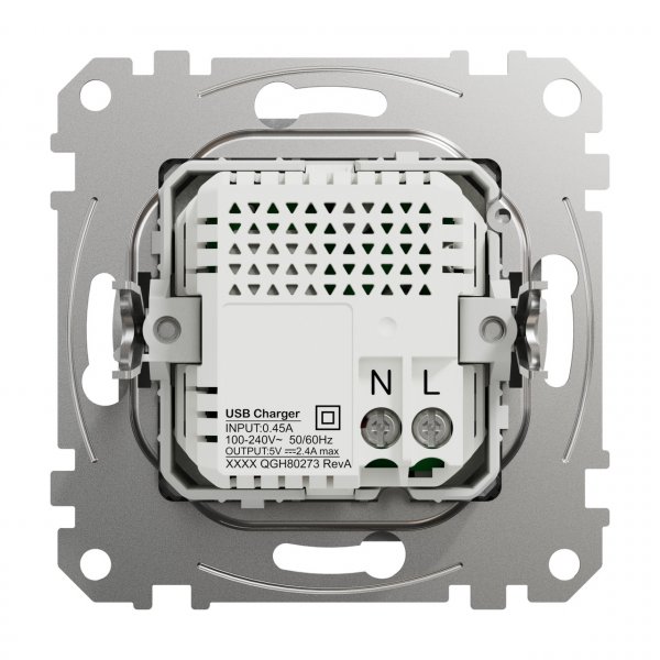 SDD113402 USB розетка тип A+C 2,4A алюміній Sedna Design Schneider Electric