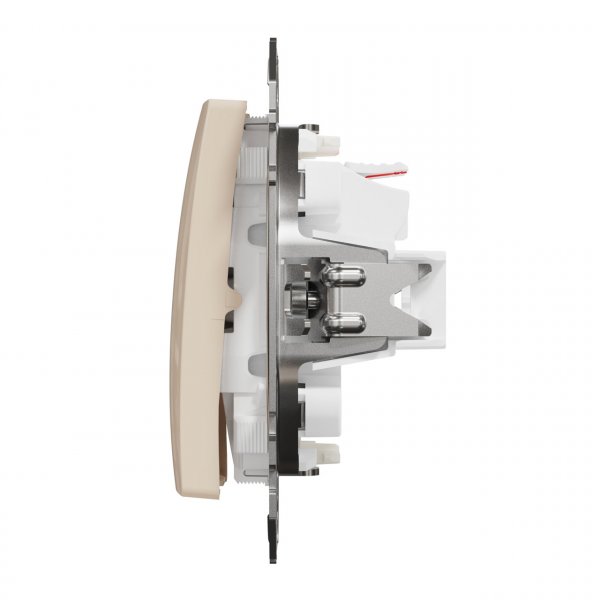 SDD112105L Двоклавішний вимикач з підсвіткою бежевий Sedna Design Schneider Electric