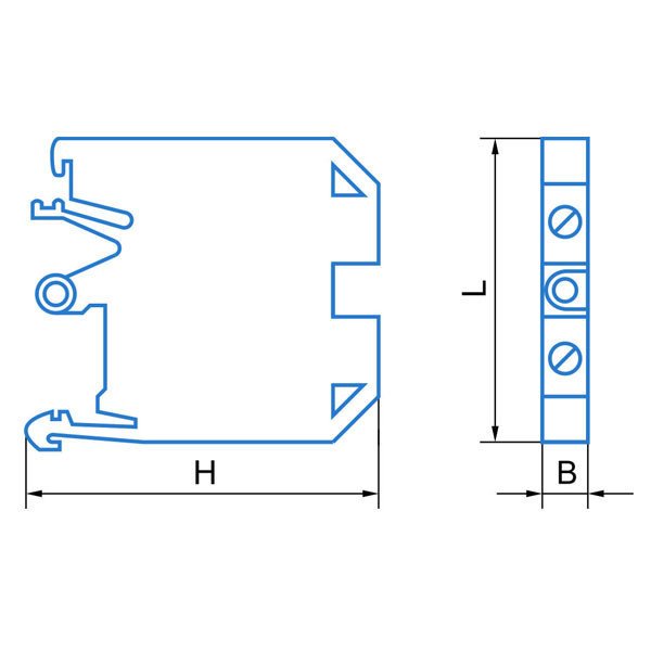 Клеммник JXB, наборный, 2,5/35 (мин. сечение 0,2), серый Electro