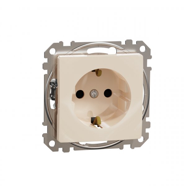 SDD112022 Розетка з заземлення та зі шторками бежевий Sedna Design Schneider Electric