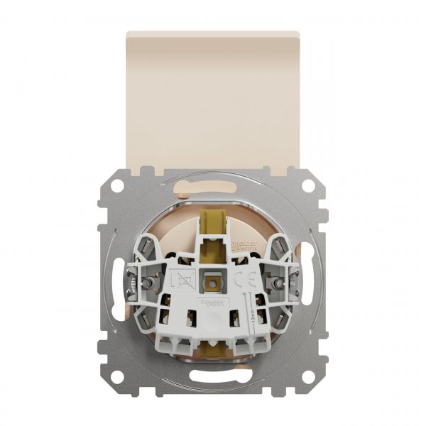 SDD112024 Розетка з заземленням зі шторками та кришкою бежевий Sedna Design Schneider Electric