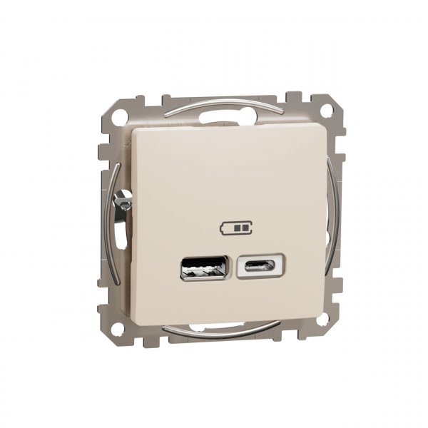 SDD112402 USB розетка тип A+C 2,4A бежевий Sedna Design Schneider Electric